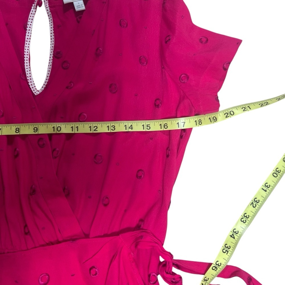 Anthropologie Greenbrier Embroidered Summer Romper Magenta Hot Pink Small *Flaw* - Picture 4 of 13